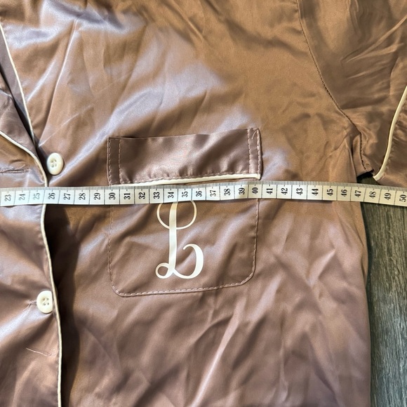 Silky "L" Monogram Pajama Set Dusty Pink - Size Small - Picture 7 of 10